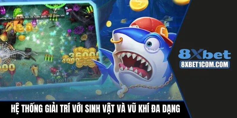 Hệ thống giải trí với sinh vật và vũ khí đa dạng